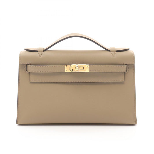 Hermes Pochette Kelly Mini Beige Handbag