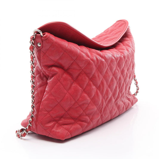 Chanel Caviar Skin Matelasse Shoulder Bag Red