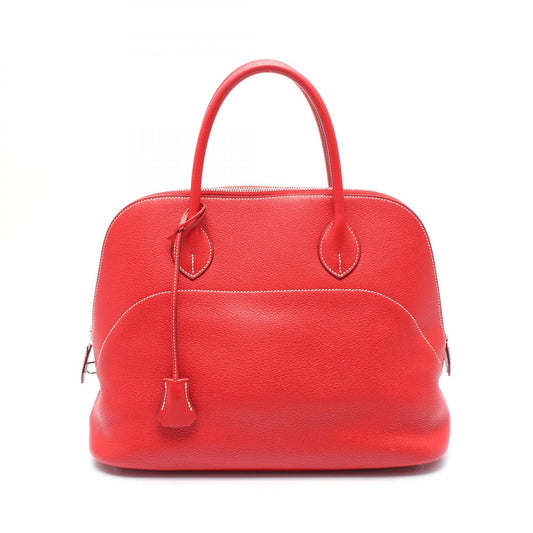 Hermes Bolide 35 Leather Handbag Red