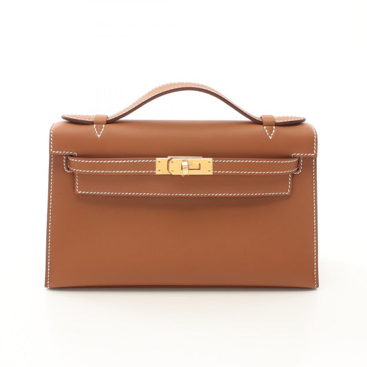 Hermes Mini Pochette Kelly Handbag Brown