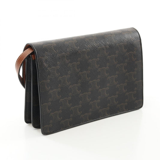 Celine PVC Coated Canvas Leather Shoulder Bag