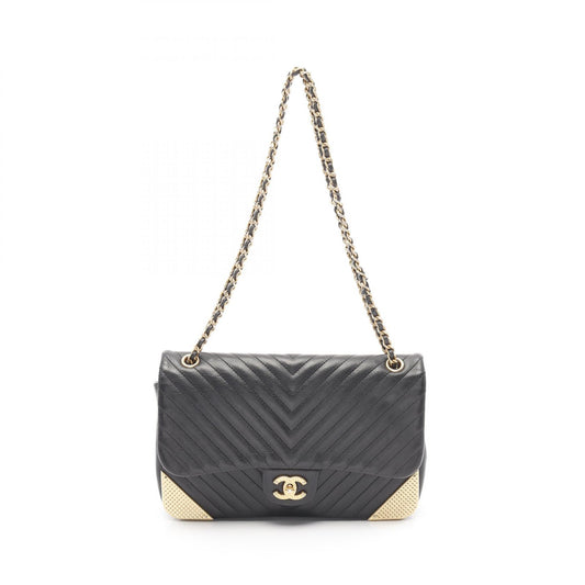 Chanel Chevron V-Stitch Leather Shoulder Bag