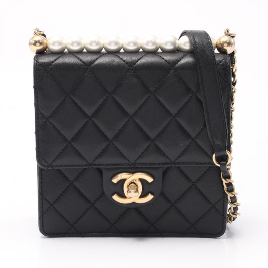 Chanel Matelasse Pearl Shoulder Bag Black