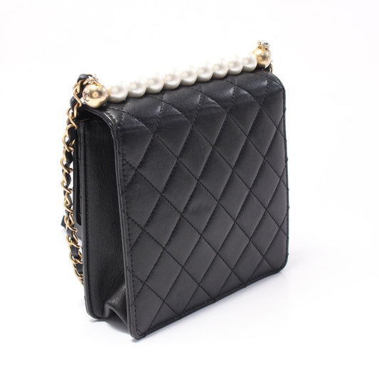 Chanel Matelasse Pearl Shoulder Bag Black