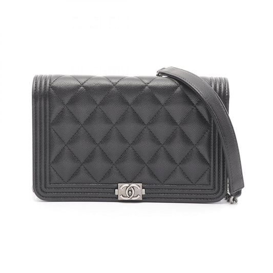 Chanel Boy Matelasse Shoulder Bag Black