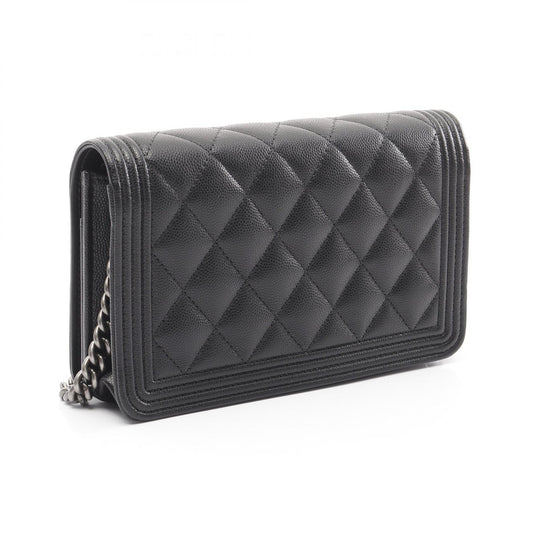 Chanel Boy Matelasse Shoulder Bag Black