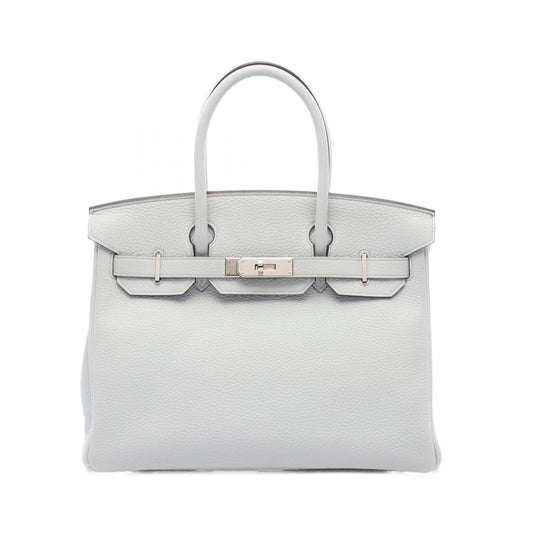 Hermes Birkin 30 Blue Clemence Handbag