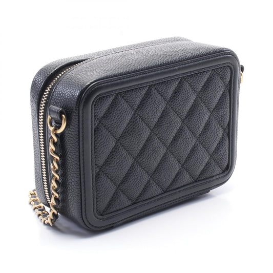 Chanel CC Filigree Mini Vanity Shoulder Bag Black