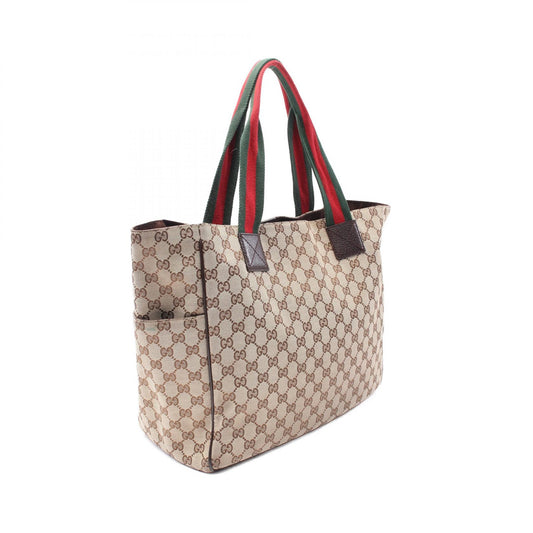 Gucci GG Canvas Leather Tote Bag 161836