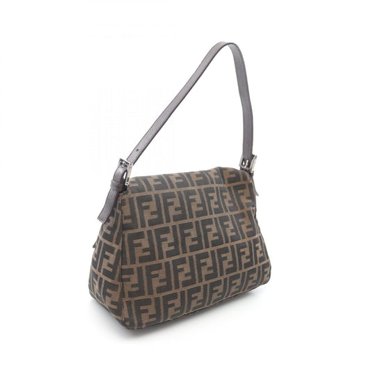 Fendi Mamma Bucket Canvas Leather Shoulder Bag