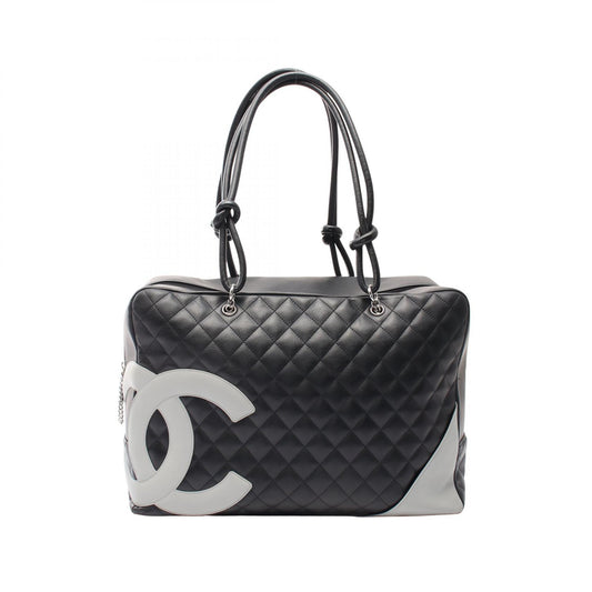Chanel Cambon Line Leather Handbag Black