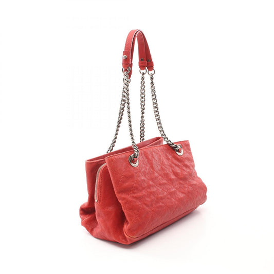 Chanel Matelasse Leather Tote Bag Red