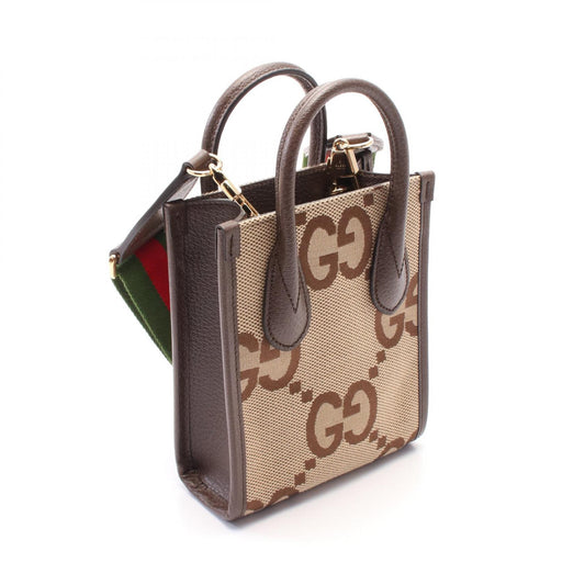 Gucci Jumbo GG Canvas Leather Tote Bag