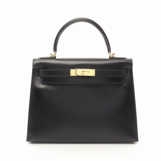 Hermes Kelly 28 Handbag Black Leather
