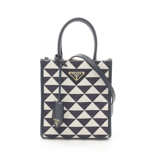 Prada Mini Handbag Canvas Saffiano Leather