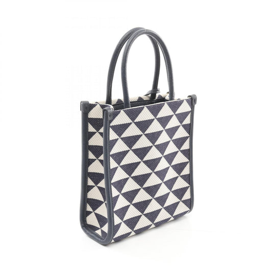 Prada Mini Handbag Canvas Saffiano Leather