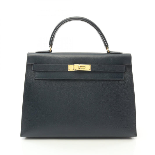 Hermes Kelly 32 Handbag Navy