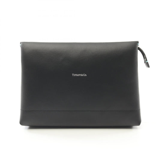 Tiffany & Co Leather Large Clutch Bag