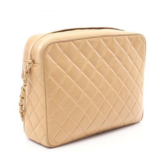 Chanel Lambskin Matelasse Shoulder Bag Beige