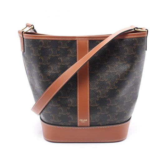 Celine Small Bucket Triomphe Shoulder Bag PVC Leather