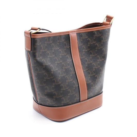 Celine Small Bucket Triomphe Shoulder Bag PVC Leather