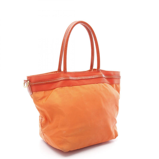 Prada Nylon Patent Leather Handbag Orange