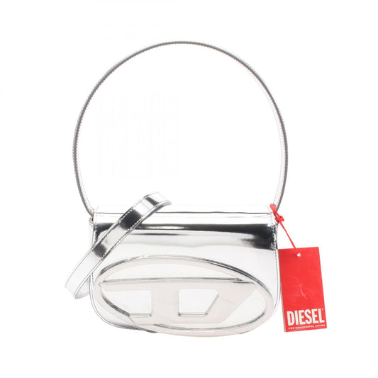 DIESEL 1DR Leather Handbag Silver