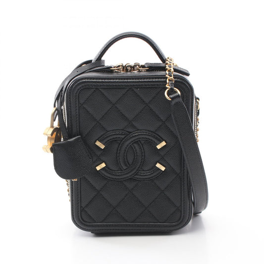 Chanel CC Filigree Leather Shoulder Bag