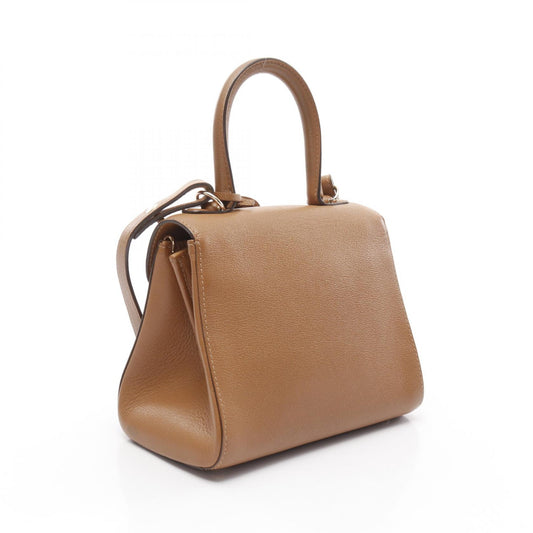 Delvaux Brillant Mini Leather Handbag Brown