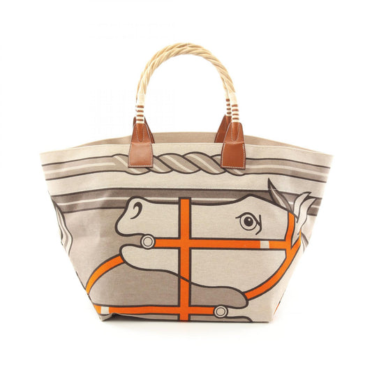 Hermes Steeple Large Tote Bag Beige Multicolor