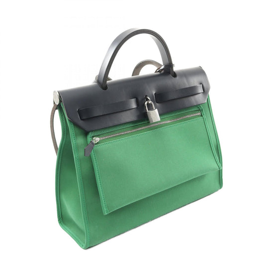 Hermes Aile Bag Zip PM Handbag Green/Navy