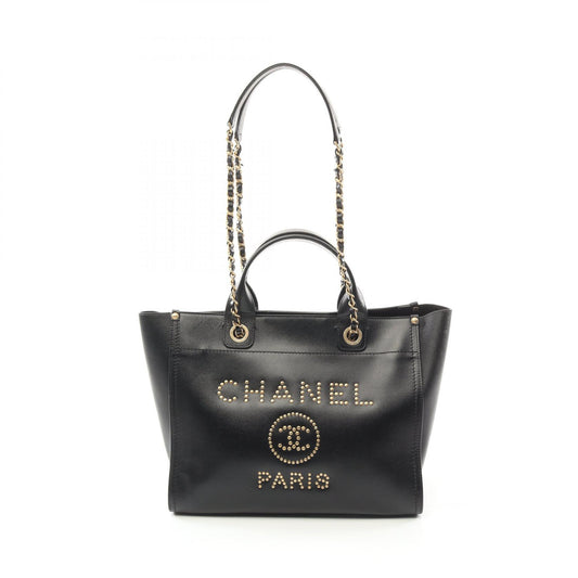 Chanel Deauville Tote Bag Leather Black A57069