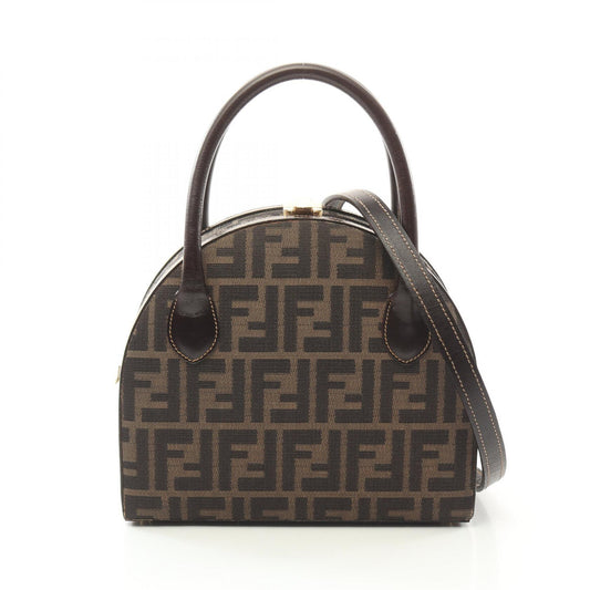 Fendi Zucca Canvas Leather Handbag