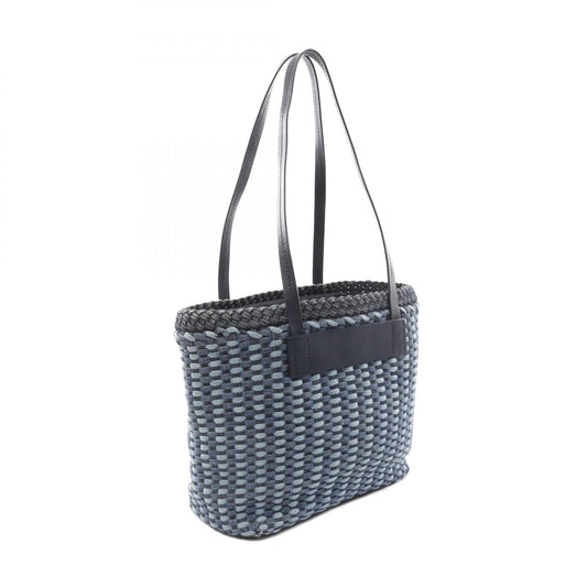 Miu Miu Intreccio Denim Leather Tote Bag 5BG193