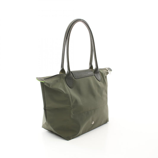 Longchamp Le Pliage Green M Tote Bag Canvas Leather