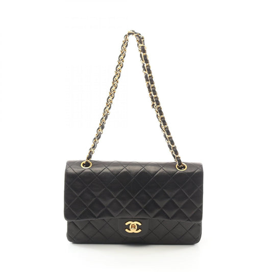 Chanel Lambskin Matelasse W Flap Shoulder Bag A01112