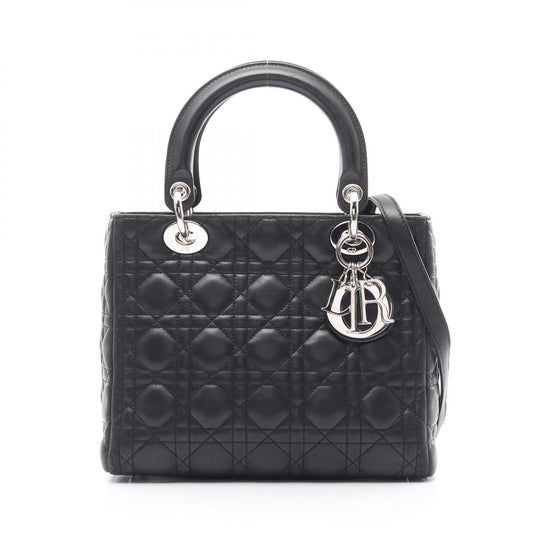 Dior Lady Dior Cannage Leather Handbag Black