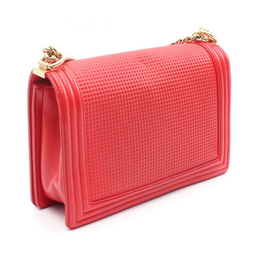 Chanel Boy Large Matelasse Shoulder Bag Red