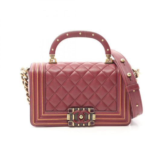 Chanel Boy Flap Bag Lambskin Bordeaux