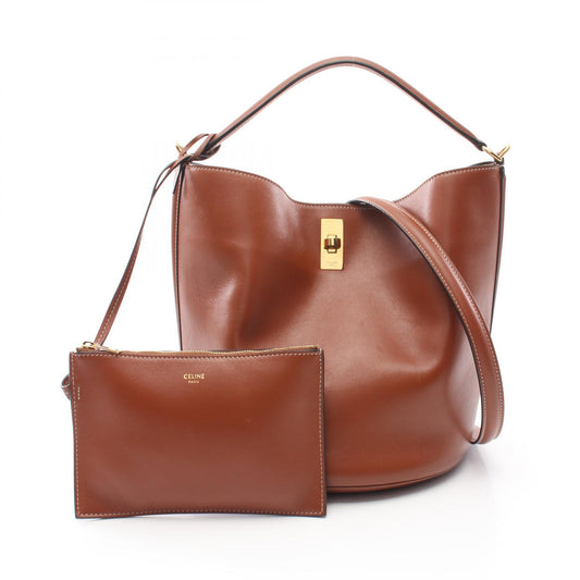 Celine Leather Bucket 16 Handbag Brown