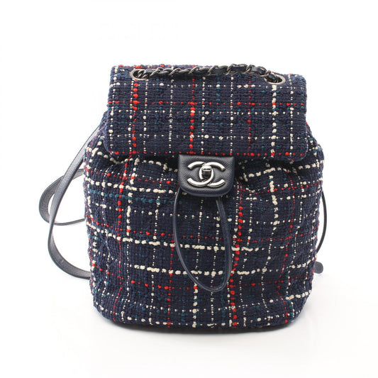 Chanel Coco Mark Fabric Leather Backpack