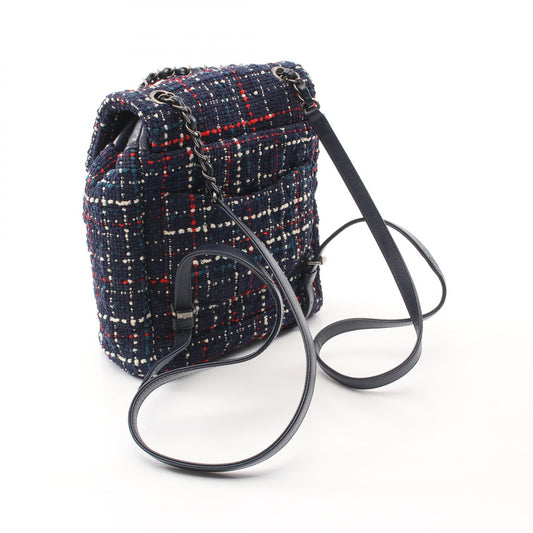 Chanel Coco Mark Fabric Leather Backpack