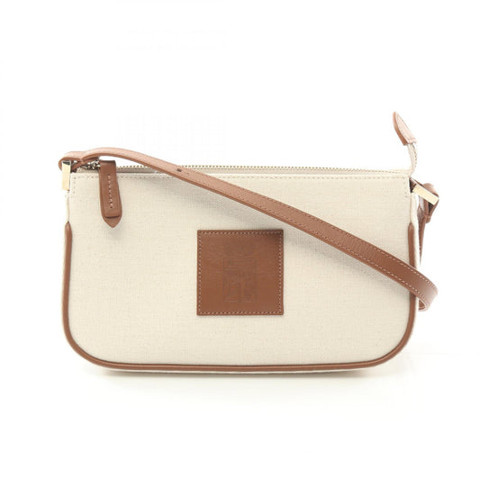 MORABITO Blazon Canvas Leather Shoulder Bag