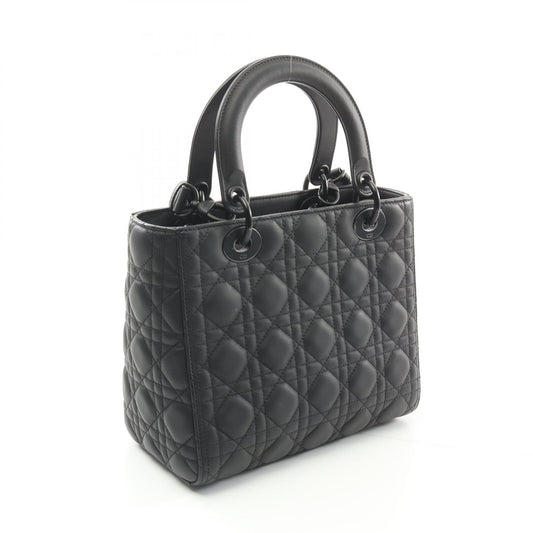 Dior Lady Dior Leather Handbag Black