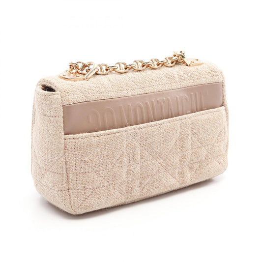Dior CARO Small Shoulder Bag Fabric Leather