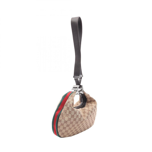 Gucci GG Canvas Leather Shoulder Bag Beige