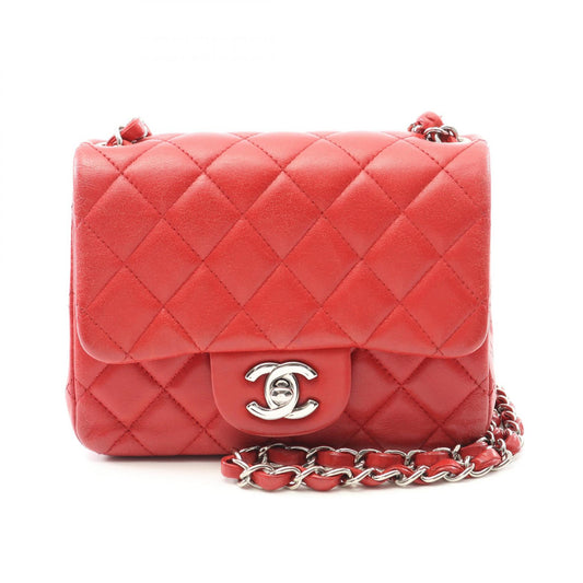 Chanel Mini Matelasse Lambskin Shoulder Bag Red