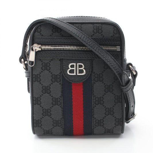 Balenciaga x Gucci Hacker Canvas Leather Shoulder Bag