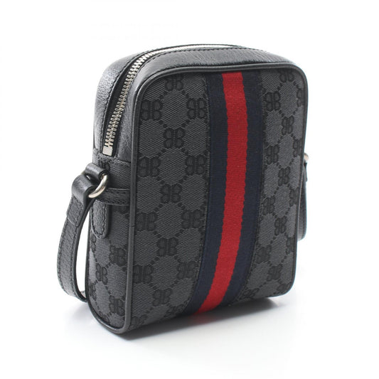Balenciaga x Gucci Hacker Canvas Leather Shoulder Bag