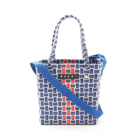 Marni Woven Leather Polypropylene Handbag Blue